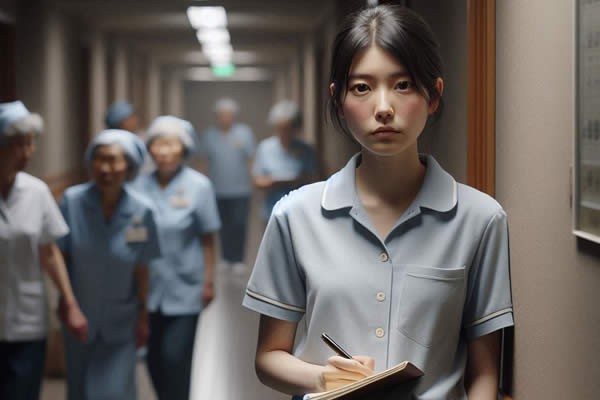 介護職の新人が放置されている