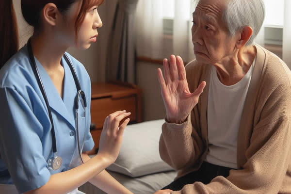 利用者の話を最後まで聞かずに否定・遮断する