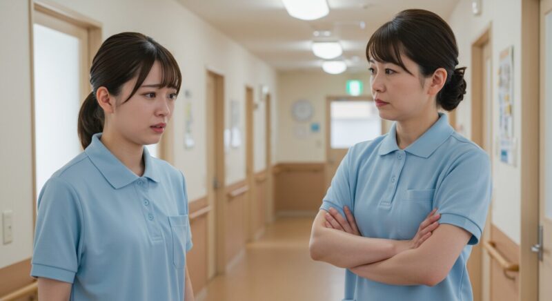 介護職の先輩が怖い…